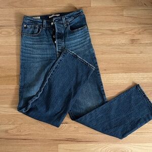 Levi's Ribcage Straight Jeans - Dark Blue